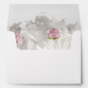 White floral wedding bouquet envelope