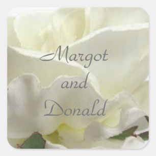 White Floral Wedding Envelope Seals Template