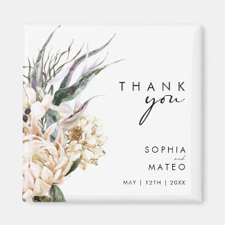 White Floral | Wedding Favour Magnet