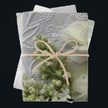 White floral wedding giftwrap wrapping paper sheet<br><div class="desc">Beautiful white flowers are perfect for bridal shower and wedding gifts.</div>