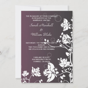 White Floral Wedding Invitation