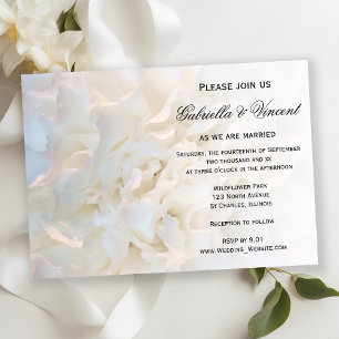 White Floral Wedding Invitation