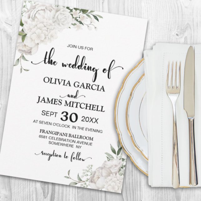 White Floral Wedding Invitation (Creator Uploaded)
