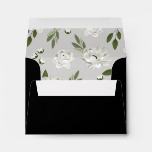 White Floral Wedding Sprigs RSVP Envelope