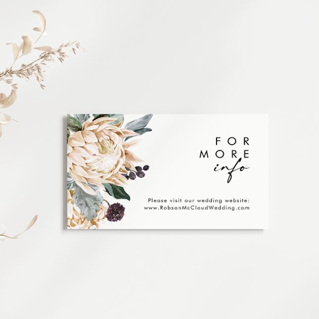 White Floral Wedding Website Enclosure Card (Creator Uploaded)
