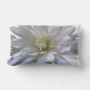 White floral white daisy white mum white flower lumbar cushion