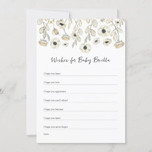 White Floral Wishes for Baby, baby shower game Invitation
