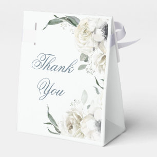 White Florals Greenery Wedding Thank You Favour Bo Box