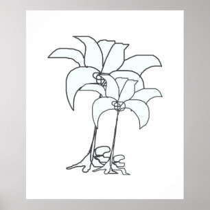 White Florals Poster