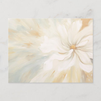     White flower abstract painting. Postcard