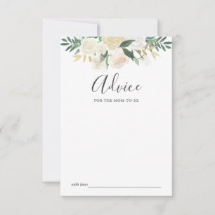 White Flower Baby Shower Advice Card