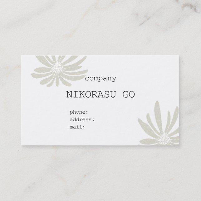 white flower business card (Back)
