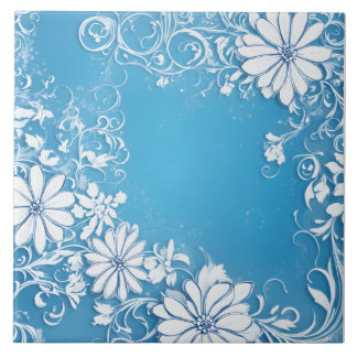 White Flower Ceramic Tile