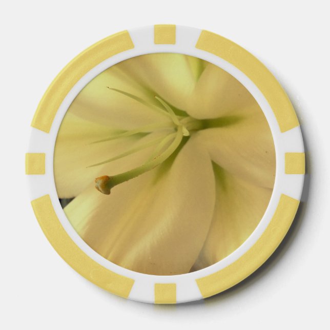 White Flower Clay Poker Chips (Front)