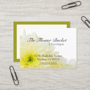 White Flower & Cream Colour Business Card