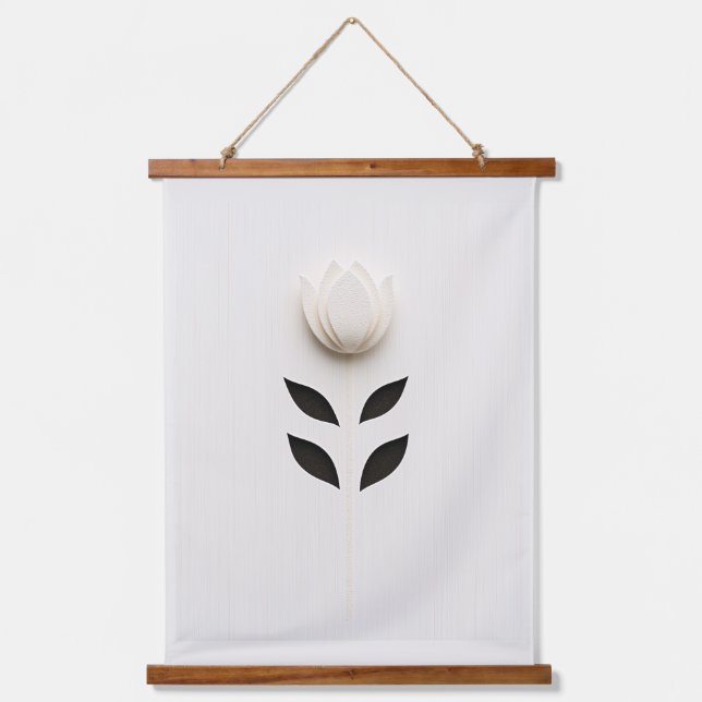 White Flower Design Hanging Tapestry (Front)