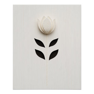 White Flower Design Poster