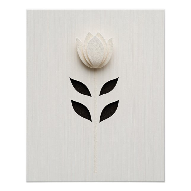 White Flower Design Poster (Front)