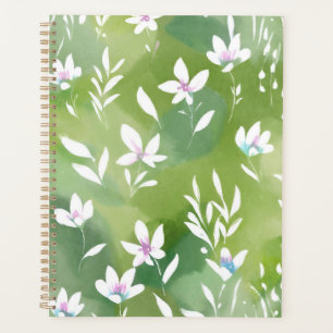 White Flower Fields Elegant Spring Floral Planner