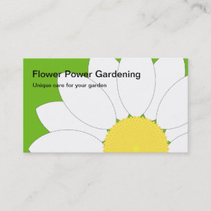 White Flower, Flower Power Gardening, Unique ca... Business Card