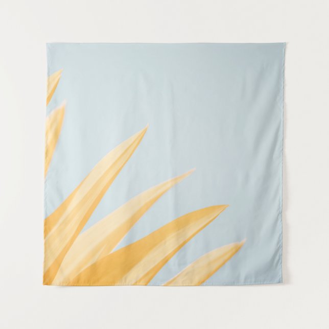 WHITE FLOWER GRAPHIC WALLPAPER TAPESTRY (Front)