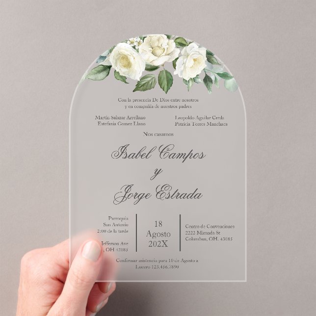 White flower Greenery Wedding Invitation (Insitu (Handheld))