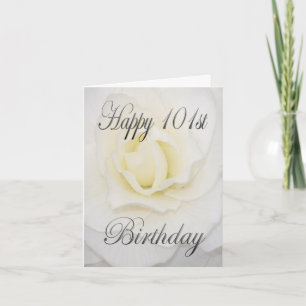 White Flower Happy 101st Birthday Card