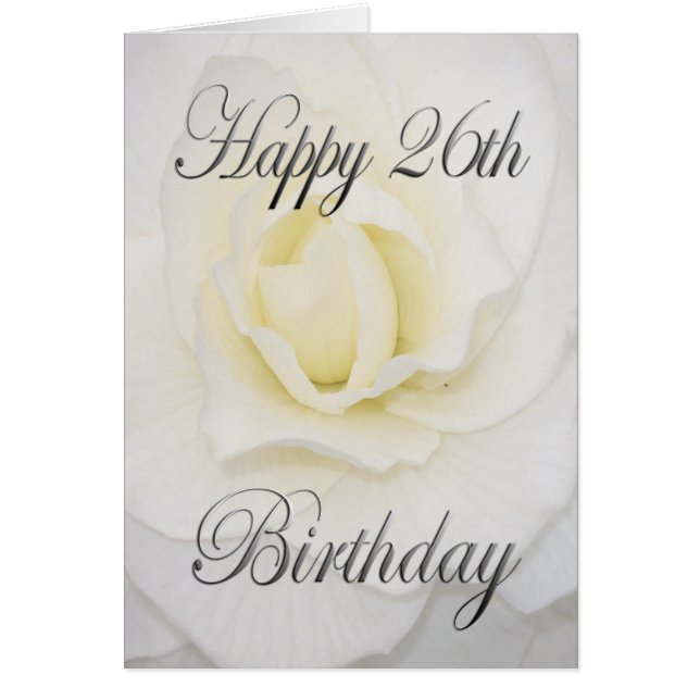 White Flower Happy 26th Birthday (Front)