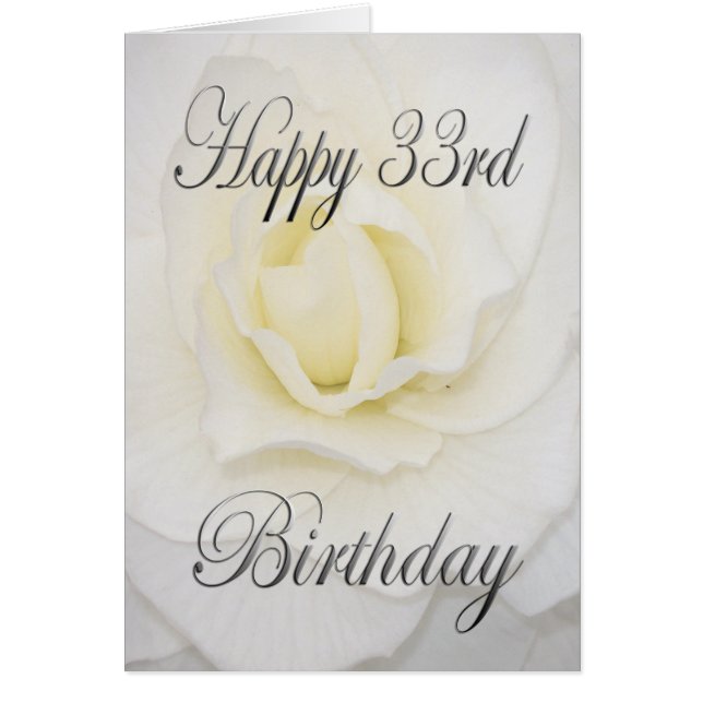 White Flower Happy 33rd Birthday (Front)