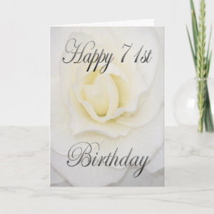 White Flower Happy 71st Birthday Card