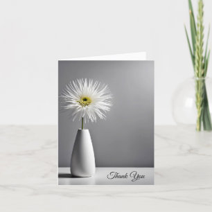 White Flower In Vase Sympathy Thank You Card