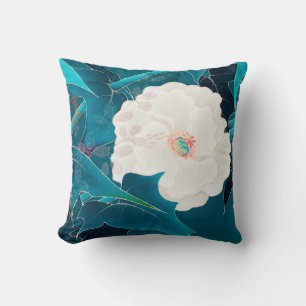 White Flower, Japanese Design Cushion