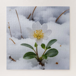 white flower jigsaw puzzle