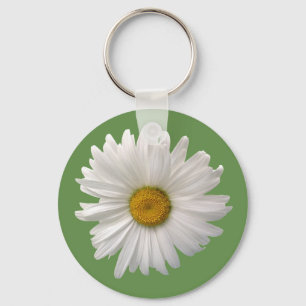 white flower key ring