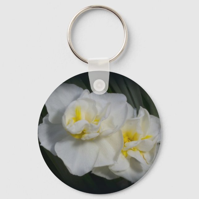 White Flower Key Ring (Front)