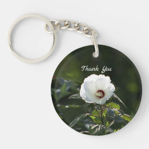 White Flower Keychain