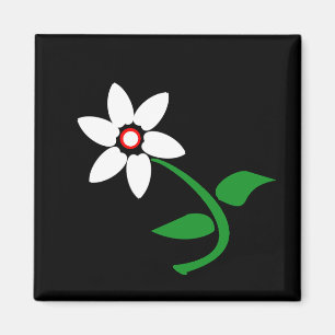 White flower magnet