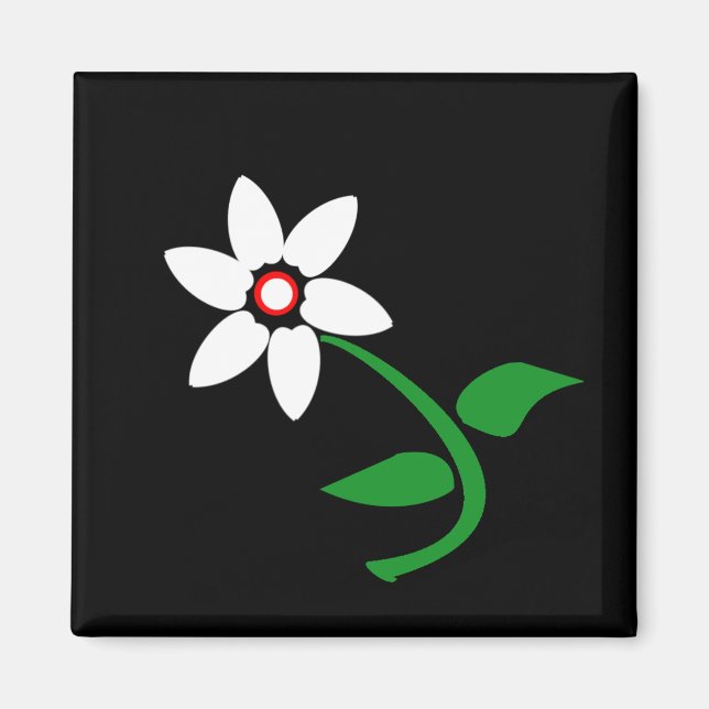 White flower magnet (Front)