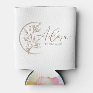 white flower marble can cooler