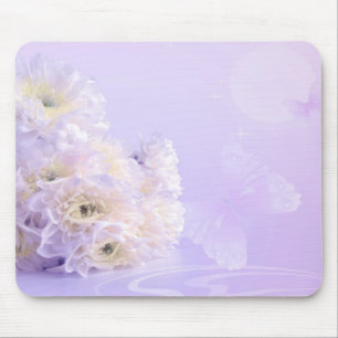White Flower Mouse Pad