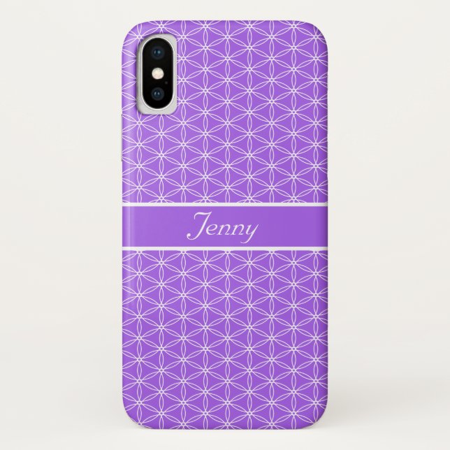 White Flower of Life Pattern Case-Mate iPhone Case (Back)