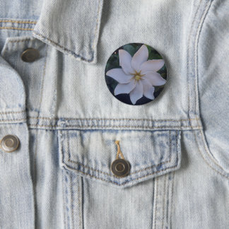white flower on button