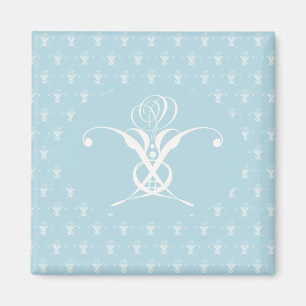 White Flower Pastel Blue Easter Magnet