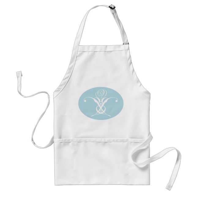 White Flower Pastel Blue Easter Standard Apron (Front)