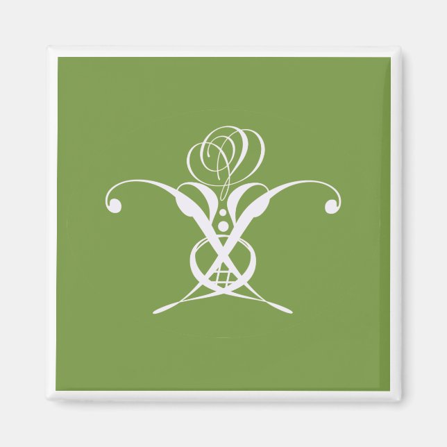 White Flower Pastel Green Easter Magnet (Front)