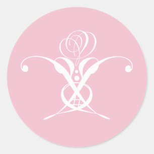 White Flower Pastel Pink Easter Classic Round Sticker