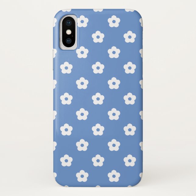 White Flower Pattern Case-Mate iPhone Case (Back)
