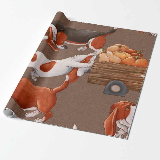 white flower pattern cute design illustration vint wrapping paper (Unrolled)