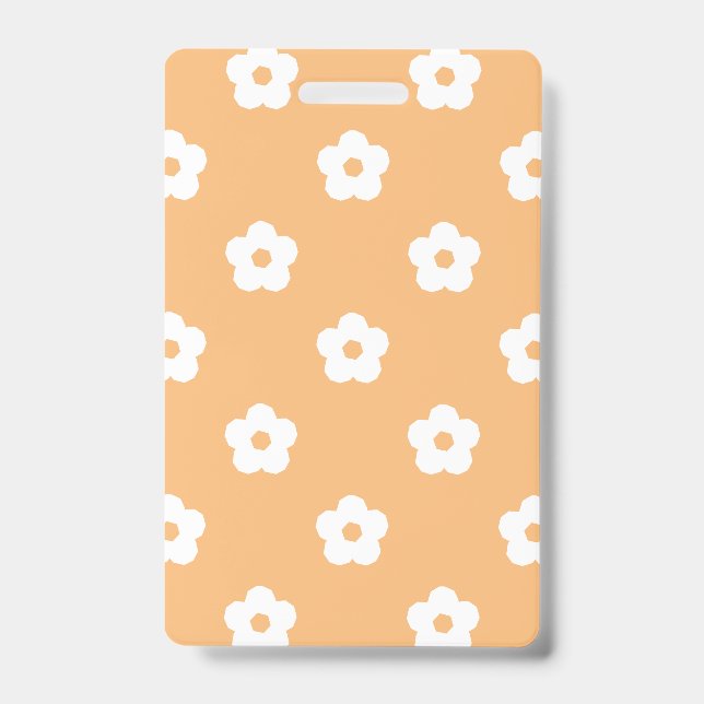 White Flower Pattern ID Badge (Front)