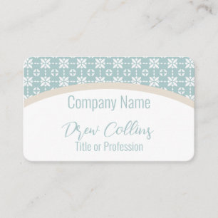 White Flower Pattern on Green Tiled Arch Business Card